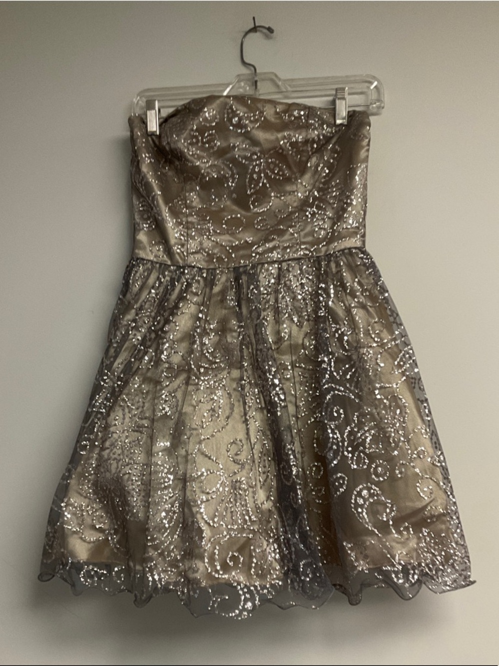 Masquerade Champagne and Silver Sparkle Dress